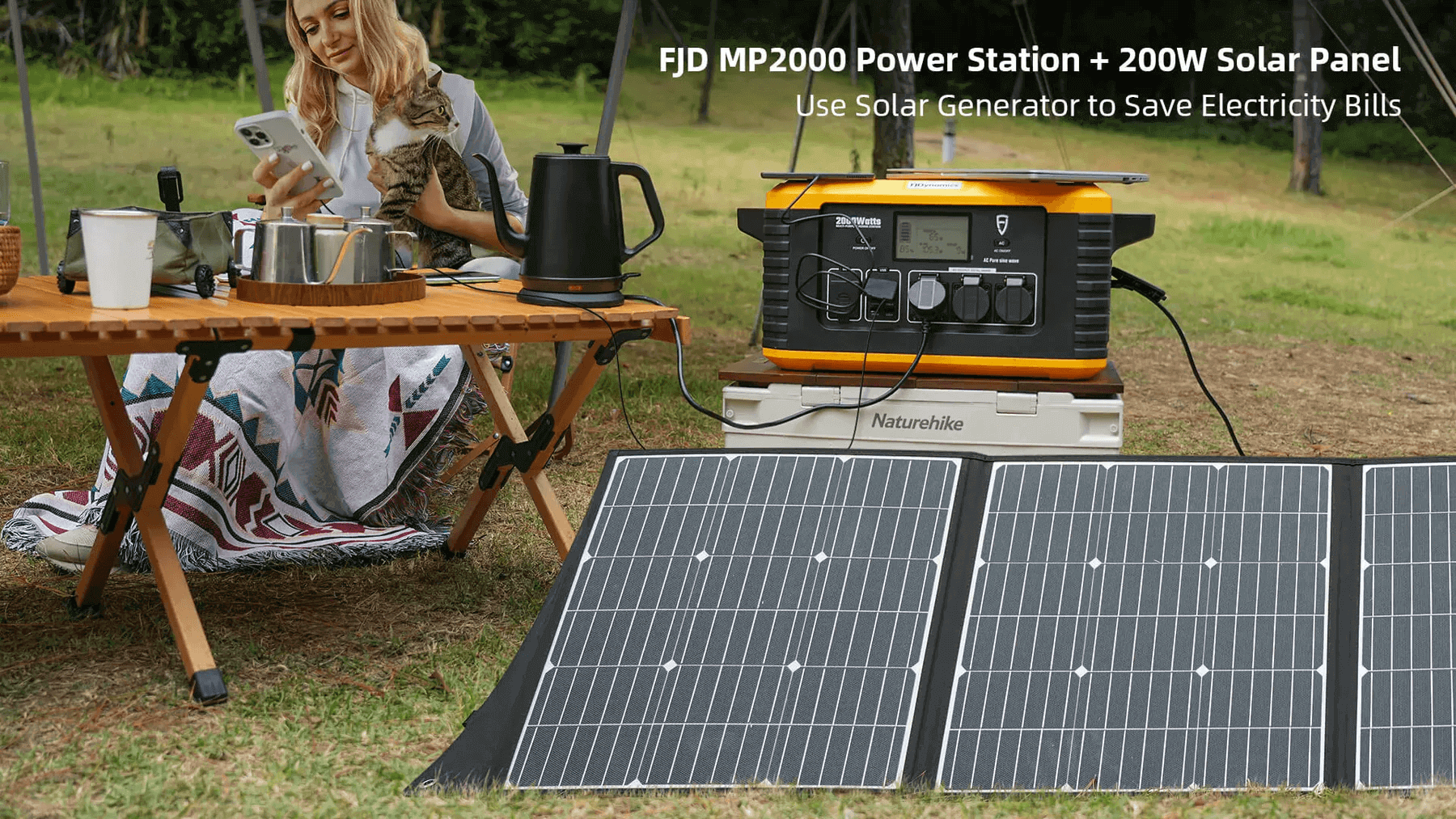 Experience Unlimited Outdoor Power with FJD 2000W Solar Generator