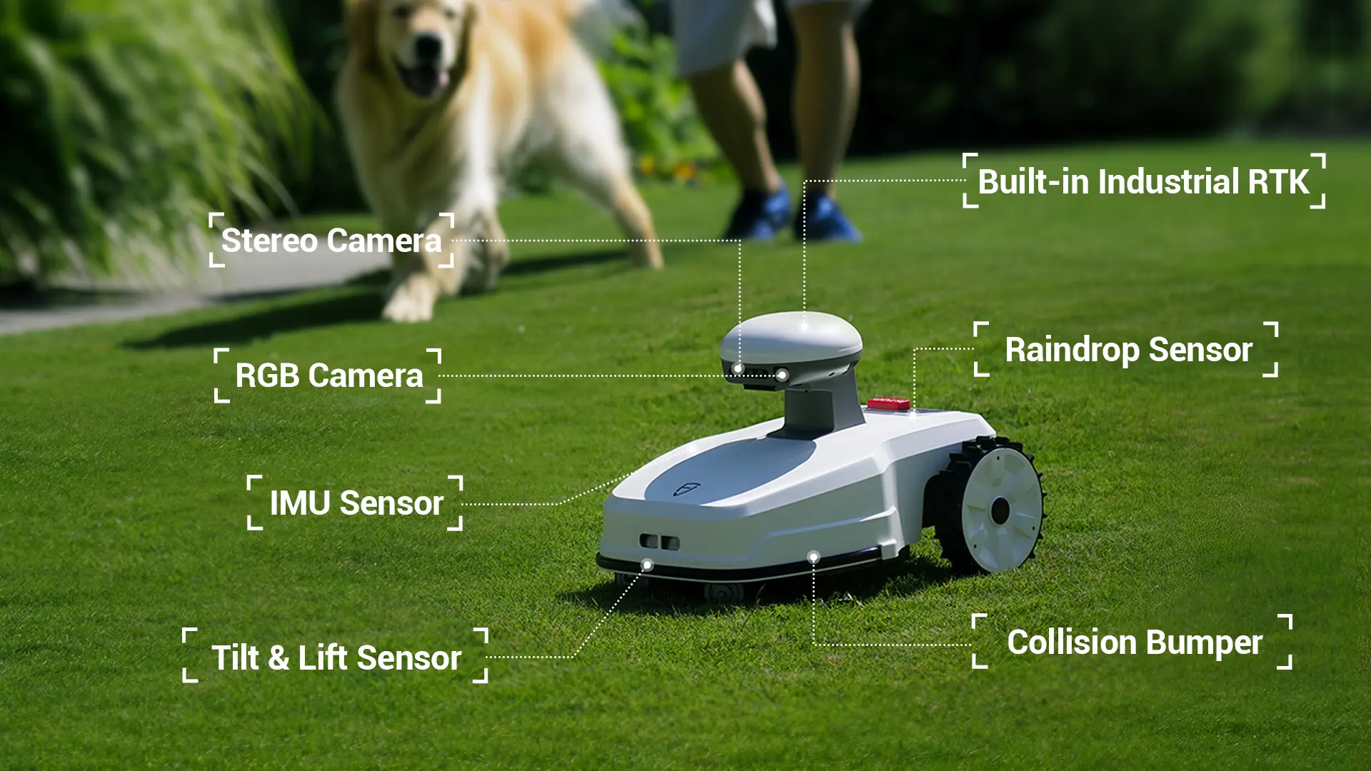 FR4000 robotic lawn mower with built-in sensors and RTK positioning system