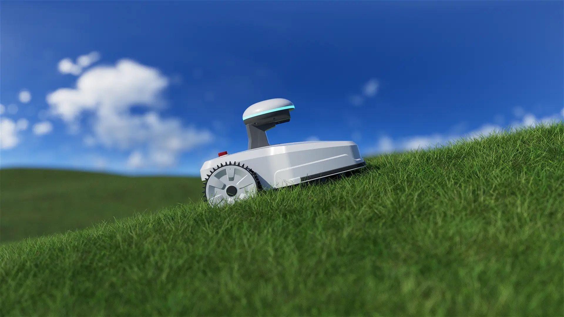 FR4000 robotic lawn mower starting first mow with app control for settings
